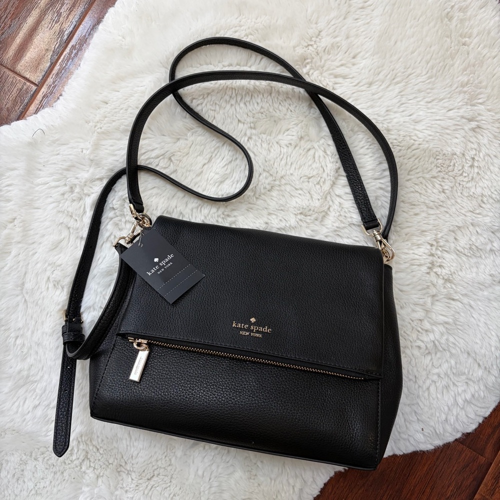 Kate Spade Black Pebbled Leather Crossbody Bag